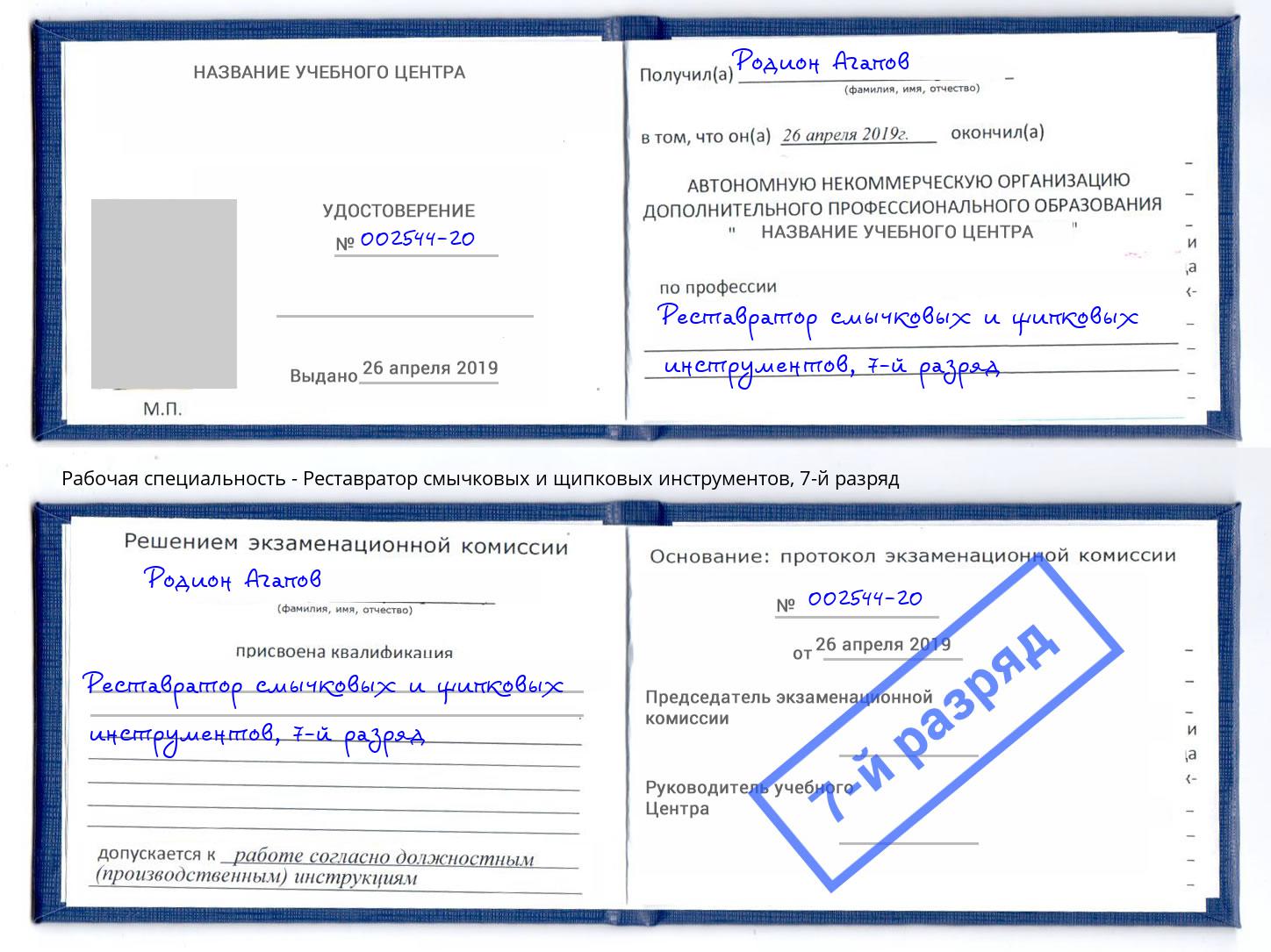 корочка 7-й разряд Реставратор смычковых и щипковых инструментов Мегион